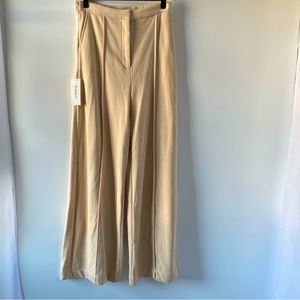Bardot Cream High-Rise Wide Leg Trousers